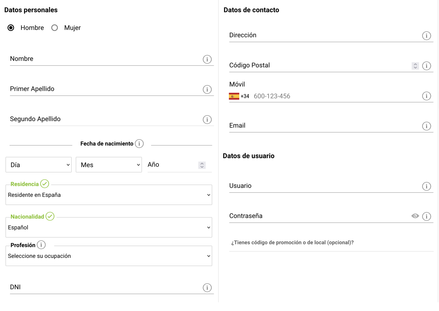 Codere registro
