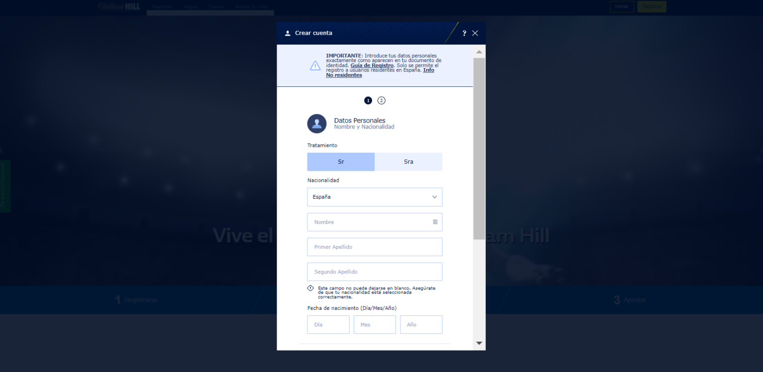 REGISTRO WILLIAM HILL