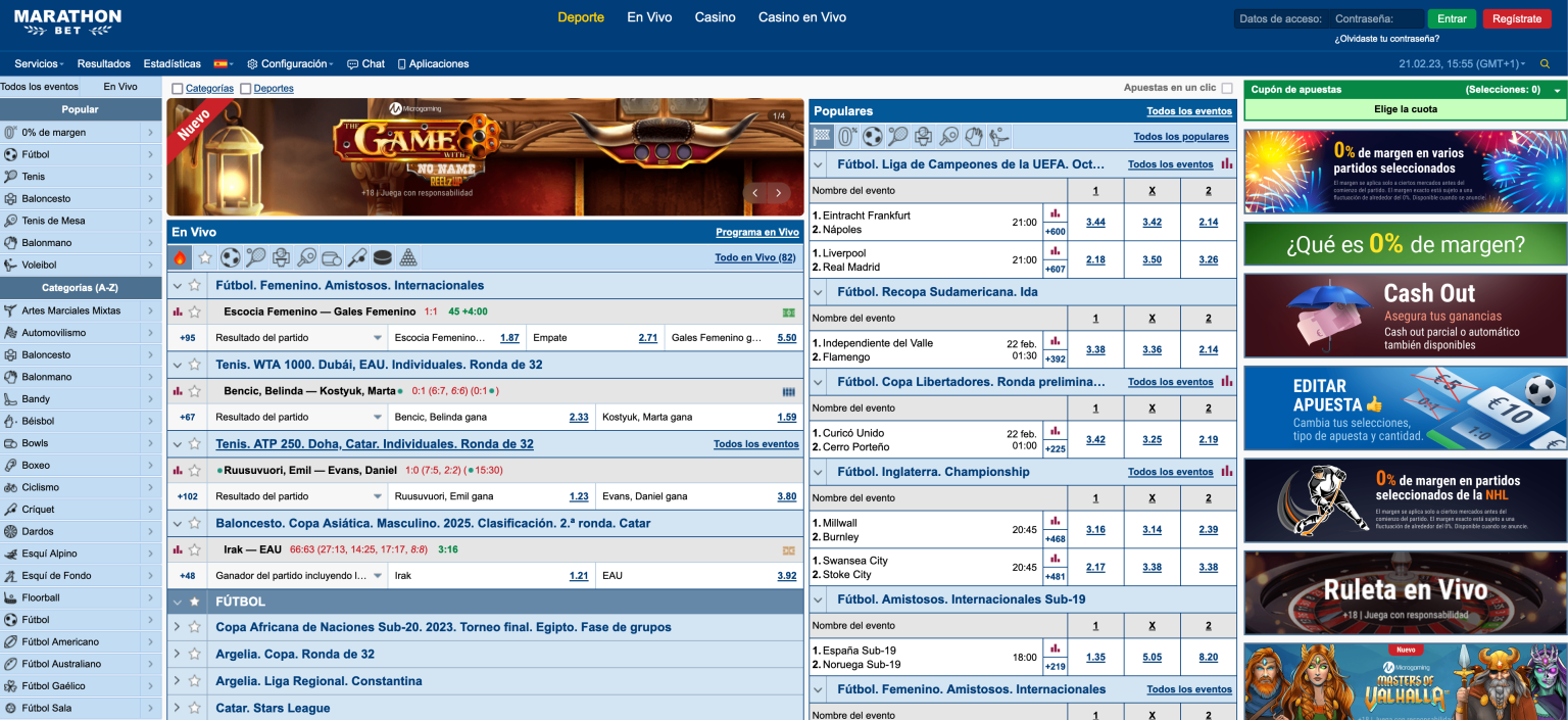 MARATHON BET PLATAFORMA Y APP
