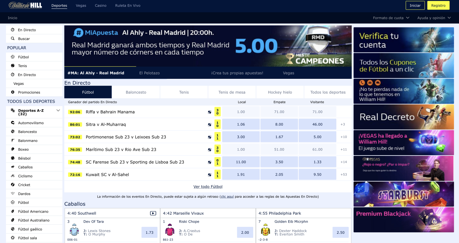 PLATAFORMA Y APP DE WILLIAM HILL