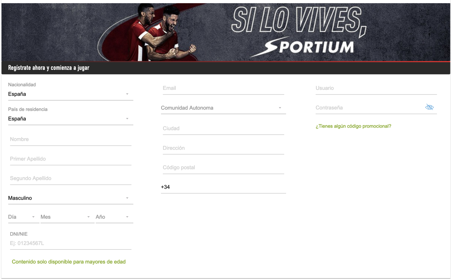 Sportium registro