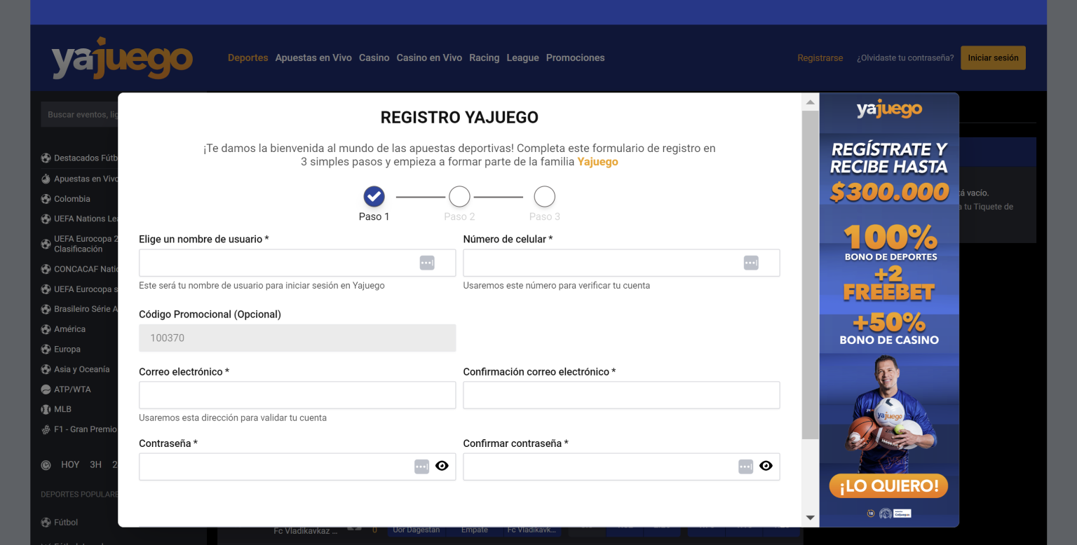 YAJUEGO COLOMBIA REGISTRO